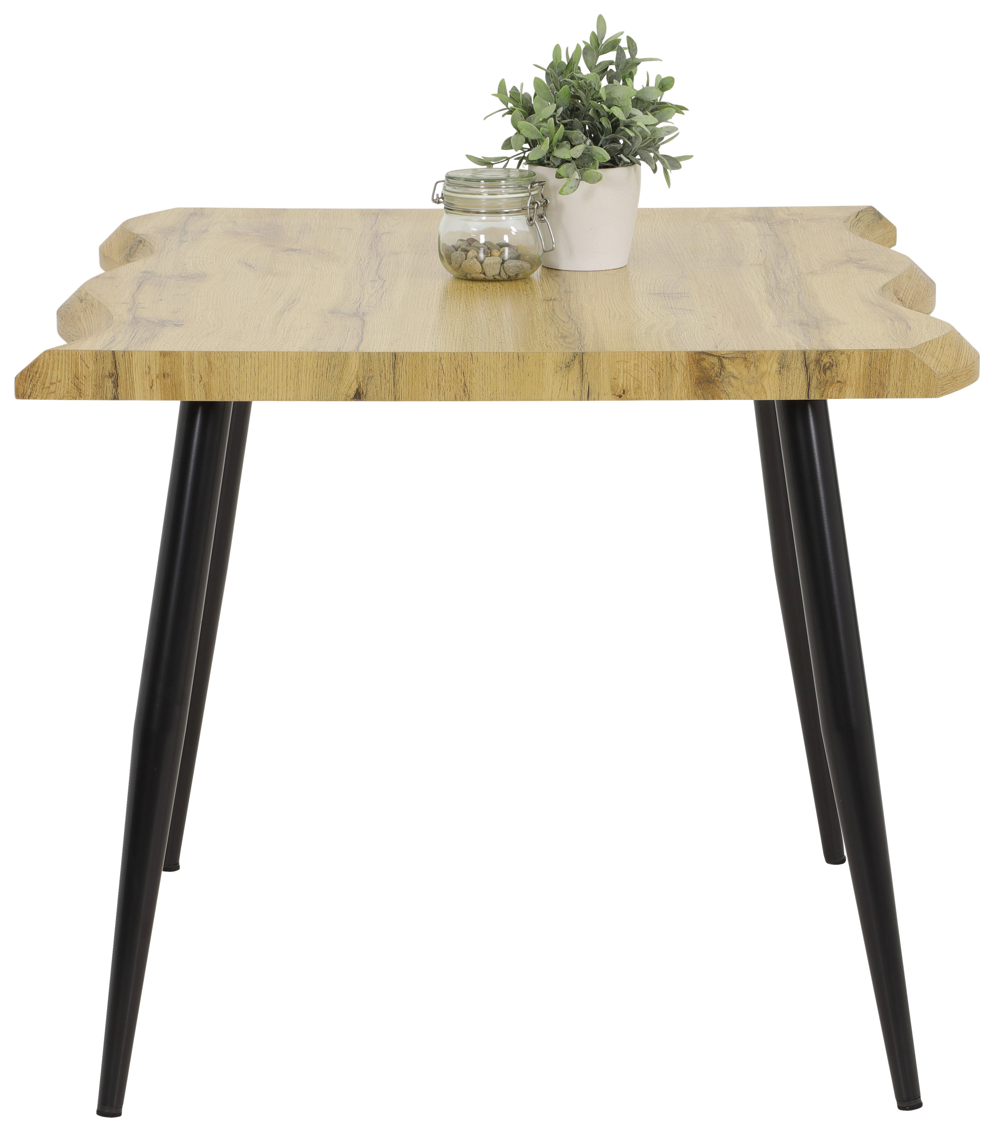 Esstisch Gabi Eiche Wildeiche Nachbildung B/H/T: ca. 90x76x90 cm Gabi - Eiche/schwarz (90,00/76,00/90,00cm)