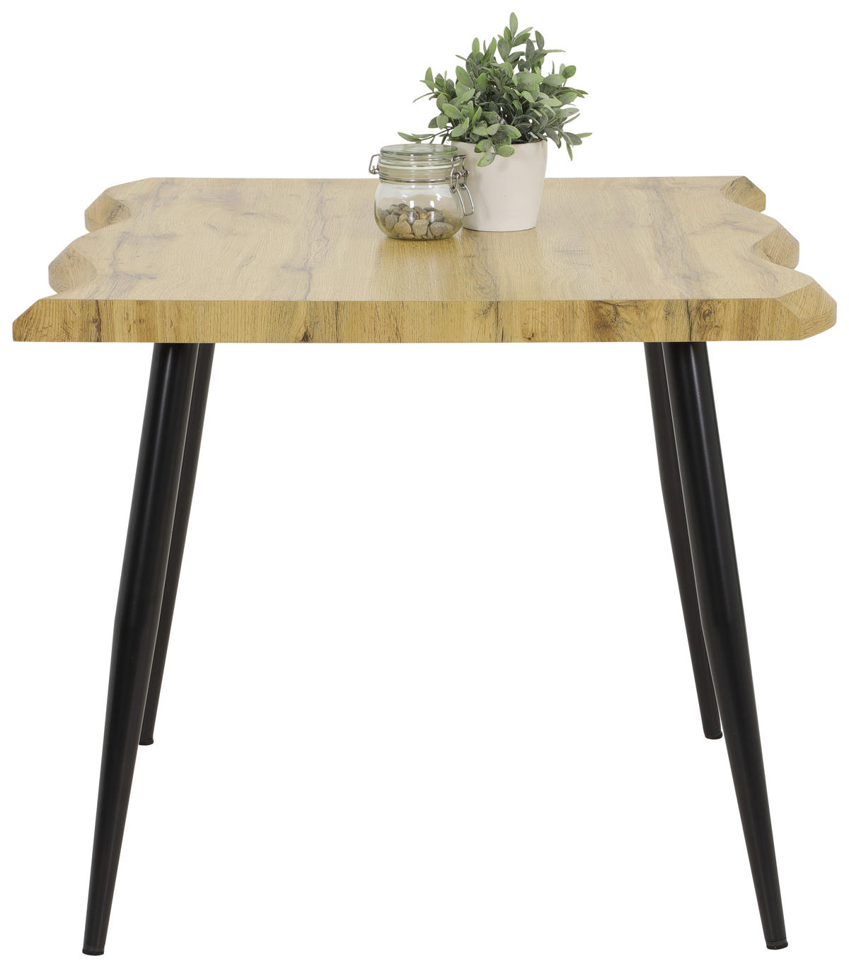 Esstisch Gabi Eiche Wildeiche Nachbildung B/H/T: ca. 90x76x90 cm Gabi - Eiche/schwarz (90,00/76,00/90,00cm)