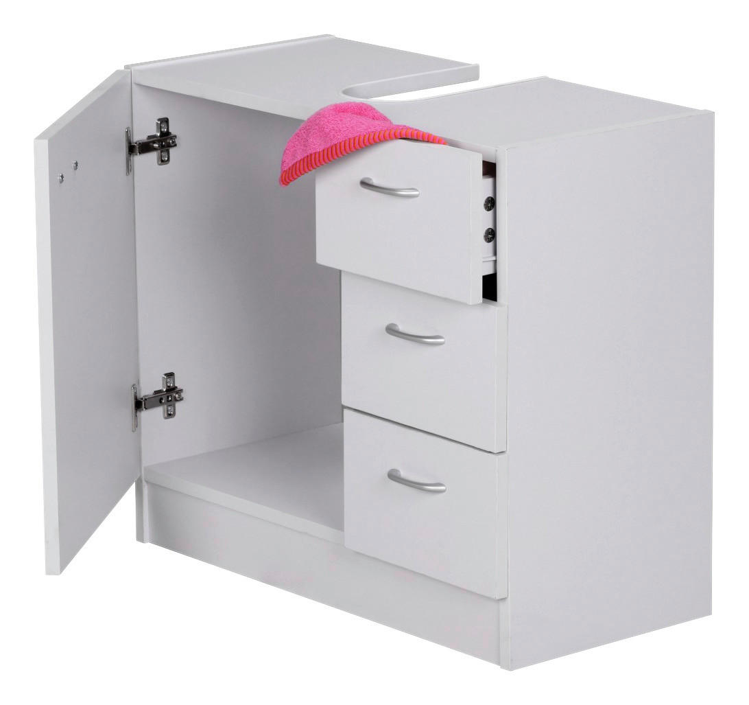Waschbeckenunterschrank weiß B/H/T: ca. 30x54x63 cm Waschbeckenunterschrank - weiß (30,00/54,00/63,00cm) - Wohnling