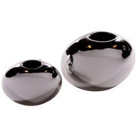 Glas-Art Vase silber Keramik Vase_Oval - silber - Glas-Art
