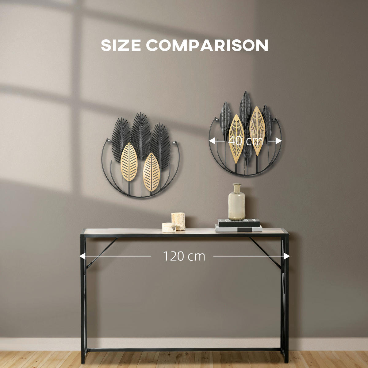 HOMCOM Wand-Element schwarz Polypropylen B/H/L: ca. 3x40x46 cm Wanddekoration - natur/schwarz (46,00/3,00/40,00cm) - HOMCOM