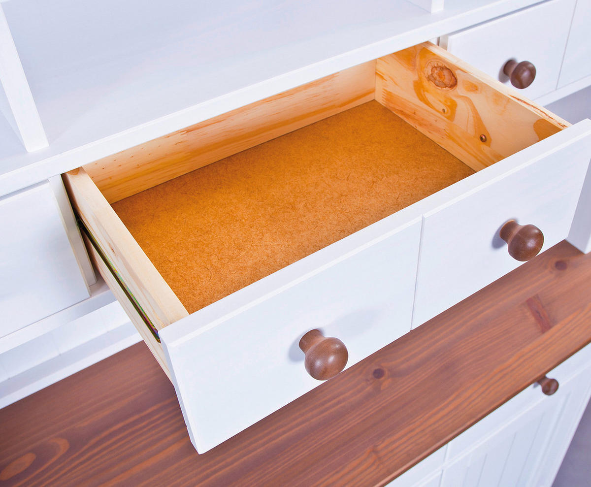 Buffet Westerland weiß lackiert Kiefer B/H/T: ca. 131x205x45 cm Westerland - weiß (131,00/205,00/45,00cm) - Inter Link