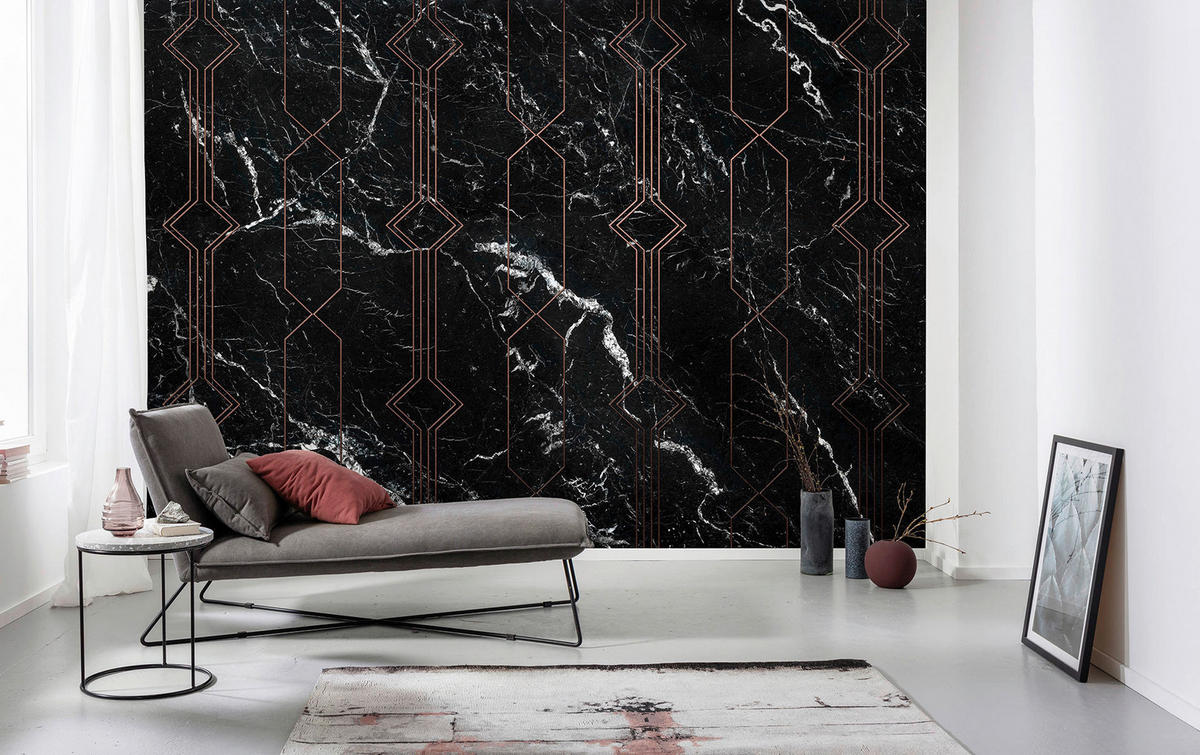 Komar Fototapete Marble Black B/L: ca. 400x250 cm Marble Black - (400,00/250,00cm) - Komar
