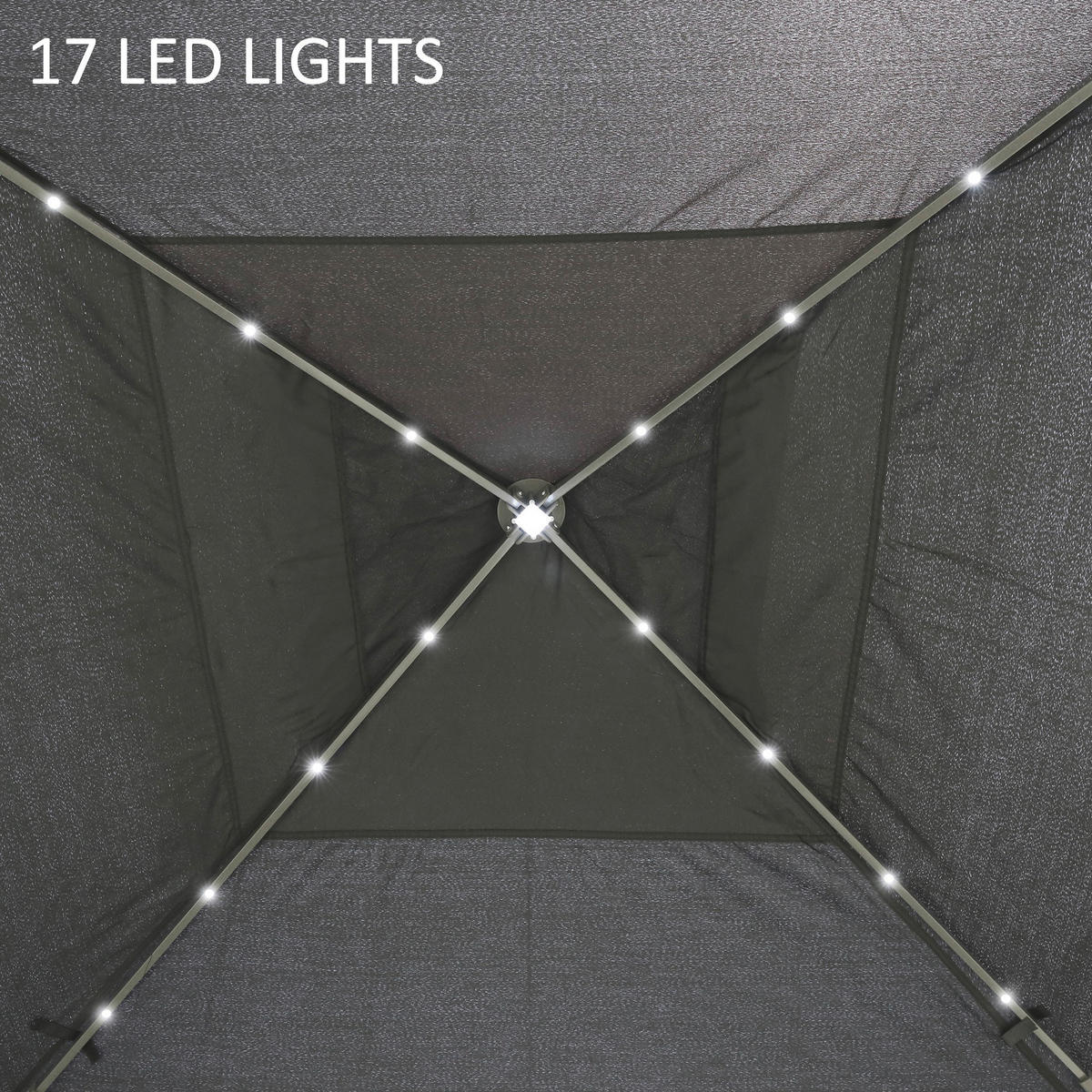 Outsunny Faltpavillon grau Polyester-Mischgewebe B/H/L: ca. 330x288x330 cm Faltpavillon - grau (330,00/330,00/288,00cm) - Outsunny