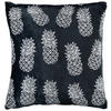 Dekokissen Flanell Flanellkissen_XL Ananas 60x60cm - weiß/schwarz (60,00/60,00cm)