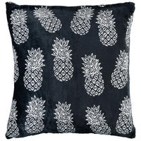 Dekokissen Flanell Flanellkissen_XL Ananas 60x60cm - weiß/schwarz (60,00/60,00cm)