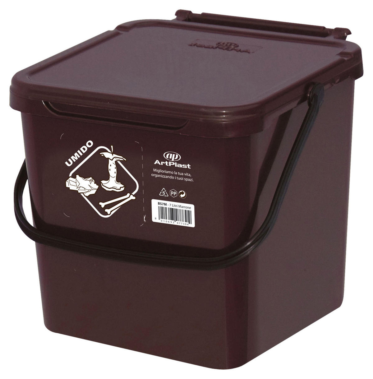 Eco-Logico Abfalleimer braun B/H/L: ca. 24x20,5x23,7 cm Abfalleimer 7l - braun (23,70/24,00/20,50cm) - Eco-Logico