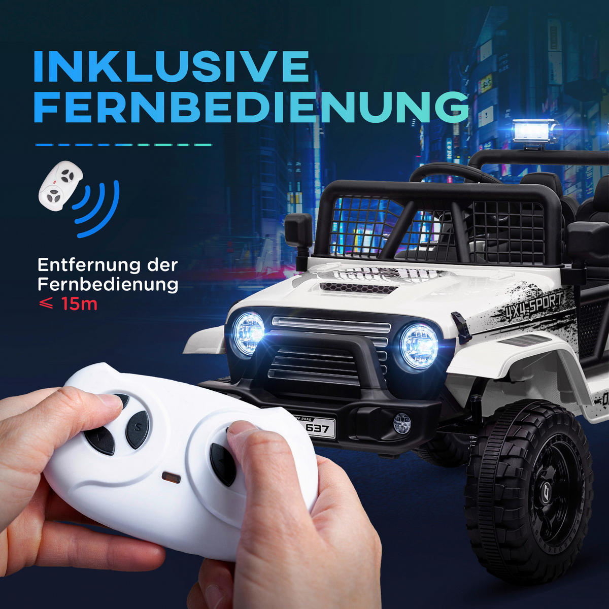 AIYAPLAY Kinder-Elektroauto weiß B/H/L: ca. 67x68,5x109 cm Kinder-Elektroauto - weiß (109,00/67,00/68,50cm) - AIYAPLAY