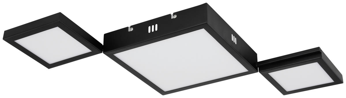 GLOBO Deckenleuchte BURKHARD 67253-25 schwarz Opal Metall Acryl B/H/T: ca. 71x4,5x31 cm BURKHARD - schwarz/Opal (71,00/4,50/31,00cm) - GLOBO