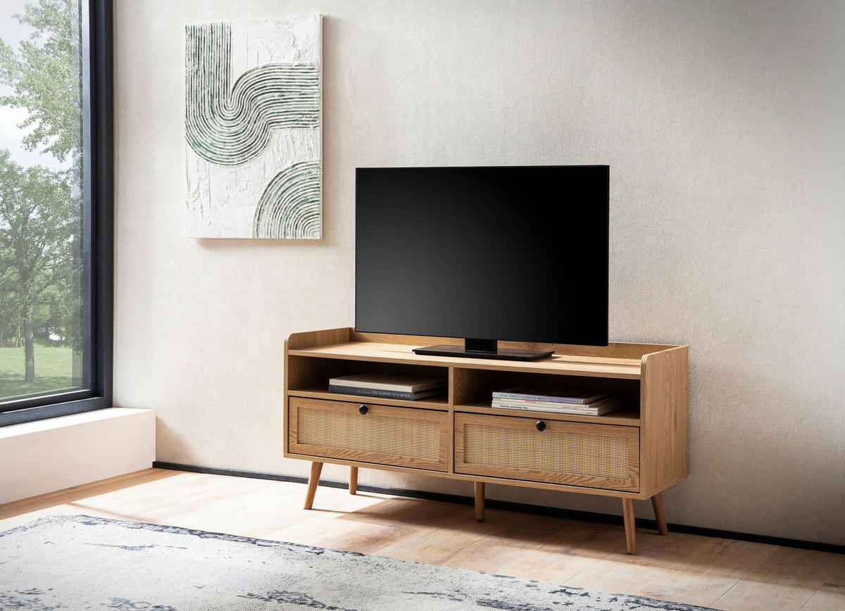 Lowboard Eiche Optik B/H/T: ca. 120x56x39 cm TV & Lowboard - Eiche (120,00/56,00/39,00cm) - Wohnling