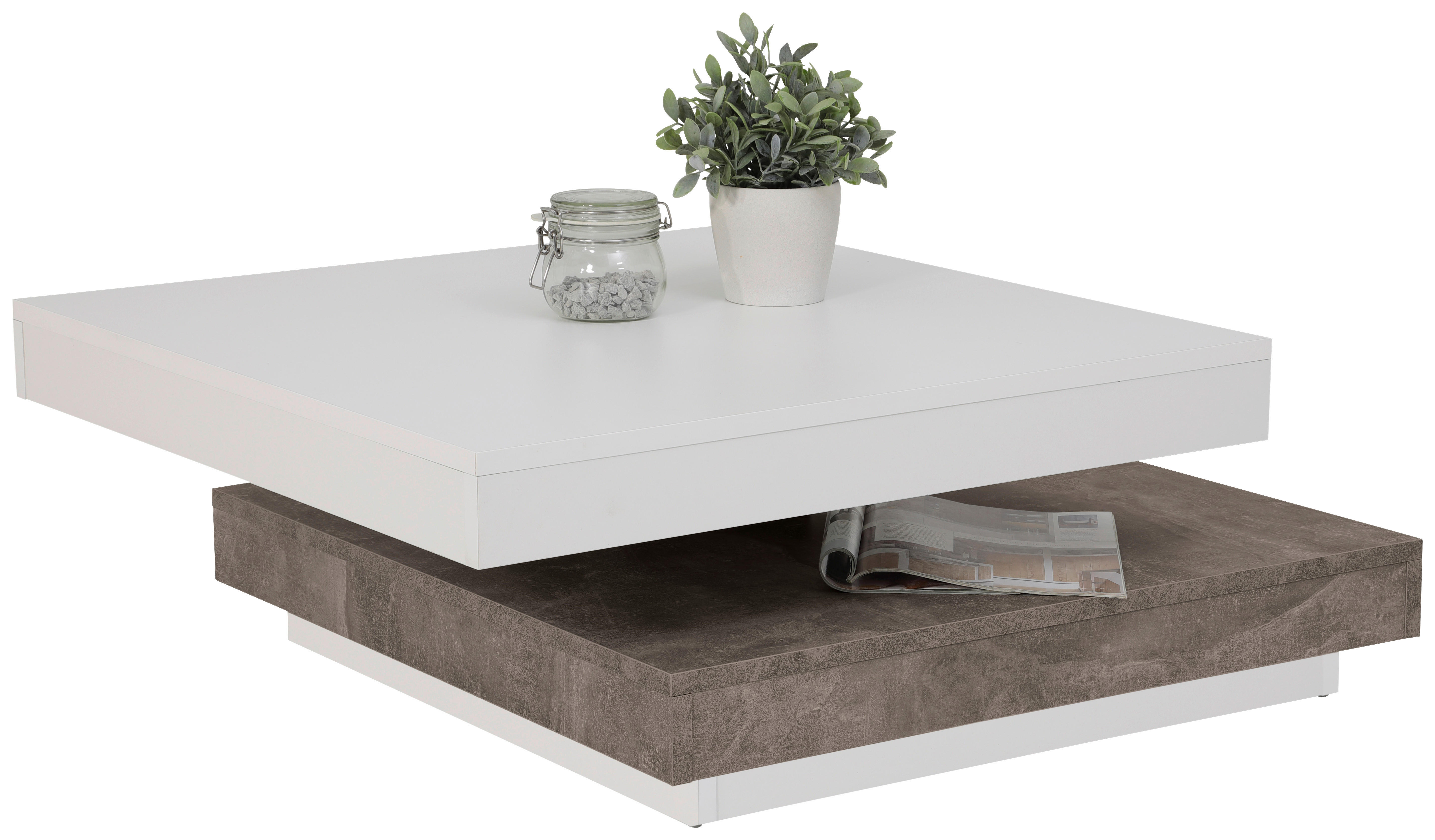 Couchtisch Andy weiß Beton B/H/T: ca. 67x35x67 cm Andy - Beton/weiß (67,00/35,00/67,00cm) - Hela