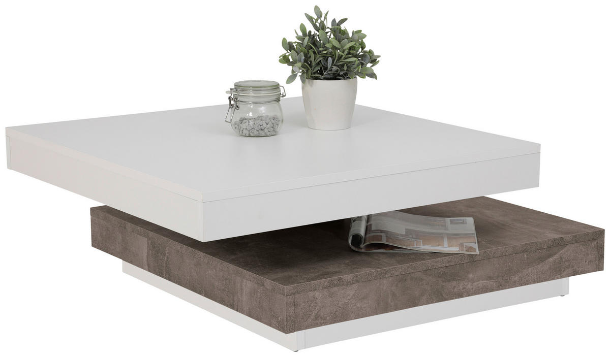Couchtisch Andy weiß Beton B/H/T: ca. 67x35x67 cm Andy - Beton/weiß (67,00/35,00/67,00cm) - Hela