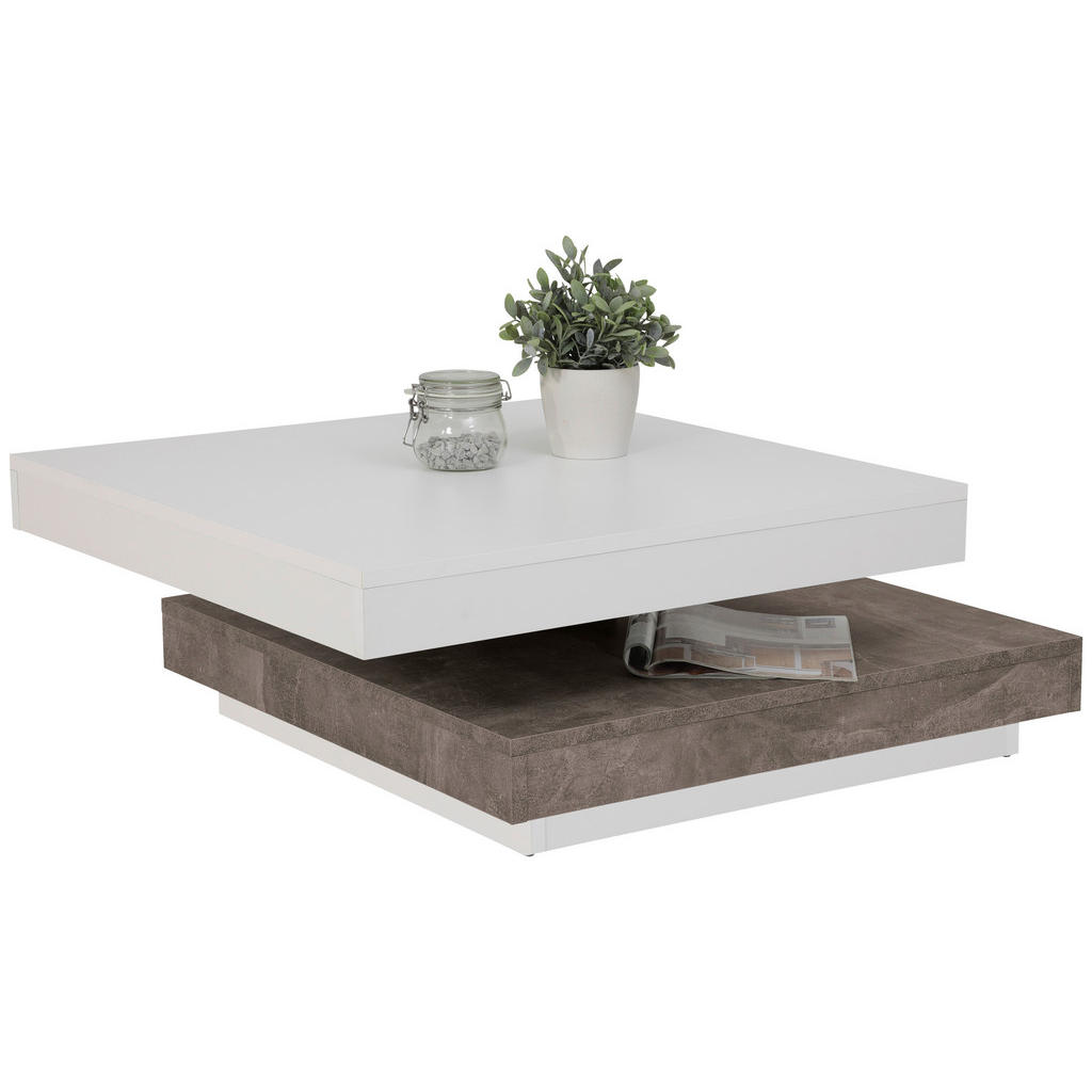 Thumbnail - Hela Couchtisch Andy weiß Beton Holzwerkstoff B/H/T: ca. 67x35x67 cm