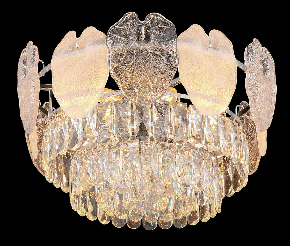 GLOBO Deckenleuchte klar Chrom Metall Glas H/D: ca. 27,9x50 cm E14 8 Brennstellen BENJAMIN - klar/Chrom (50,00/27,90cm) - GLOBO