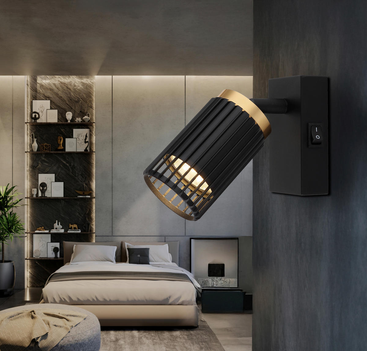 GLOBO Strahler mattschwarz Metall Aluminium B/H: ca. 7x12 cm GU10 1 Brennstellen Korben - mattschwarz (7,00/12,00cm) - GLOBO