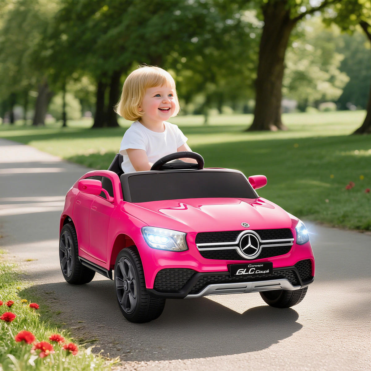 AIYAPLAY Kinder Elektroauto rosa B/H/L: ca. 68x50x105 cm Kinder_Elektroauto - rosa (105,00/68,00/50,00cm) - AIYAPLAY