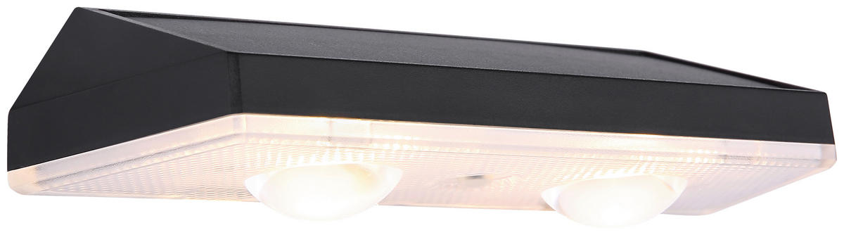Solarleuchte transparent mattschwarz Kunststoff B/H: ca. 14x3,7 cm SOLAR - mattschwarz/transparent (14,00/3,70cm) - GLOBO