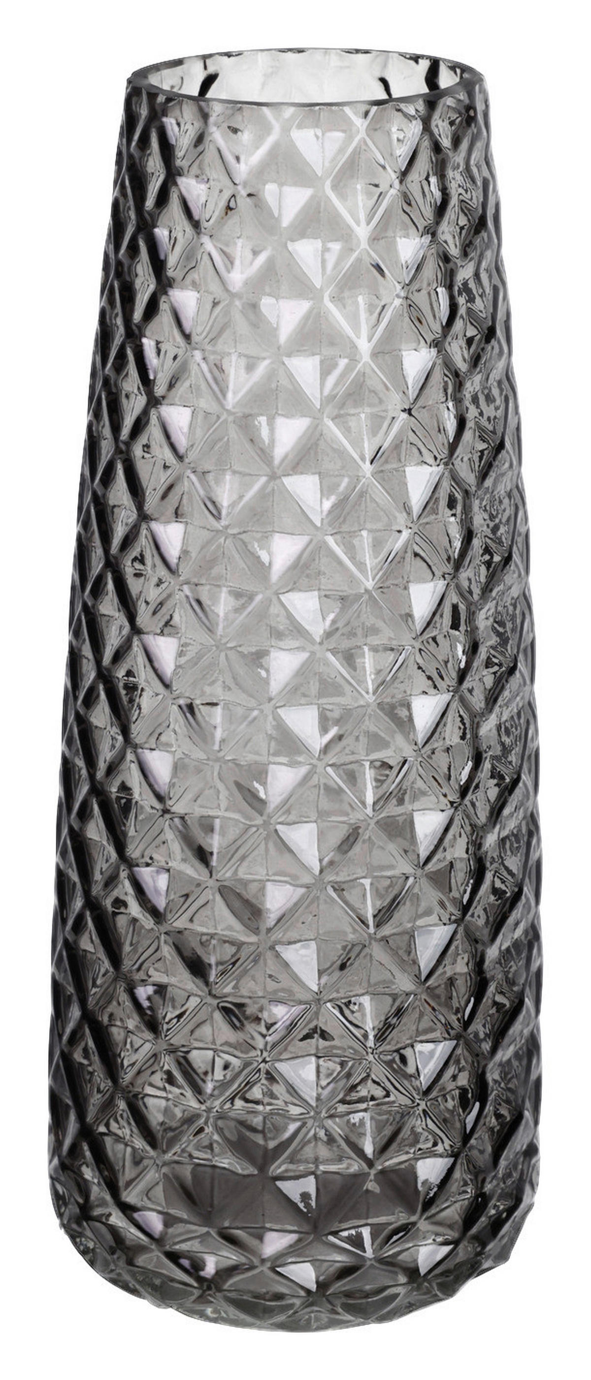 Vase grau Glas B/H/L: ca. 10x23,5x10 cm Vase_Mona - grau (10,00/10,00/23,50cm)