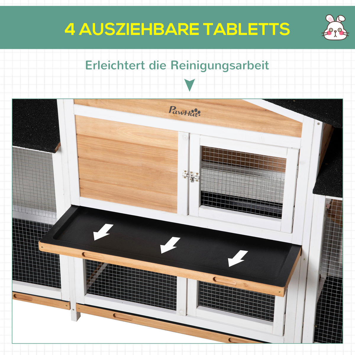 PawHut Stall gelb Polypropylen B/H/L: ca. 53x230x93,5 cm Kleintierstall - weiß/gelb (93,50/53,00/230,00cm) - PawHut
