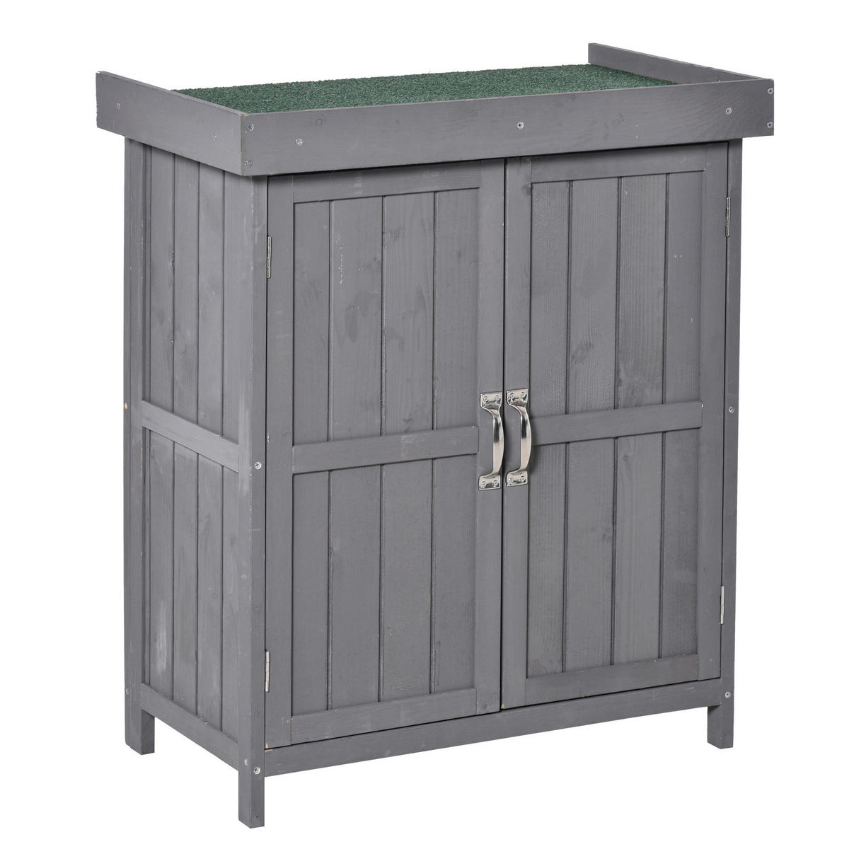 Outsunny Gartenschrank Gartenschrank - grau (74,00/43,00/88,00cm) - Outsunny