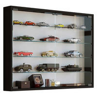Vitrine Mandosa L schwarz Holzwerkstoff Glas B/H/T: ca. 80x60x10 cm Mandosa L - schwarz (80,00/60,00/10,00cm) - VCM Möbel