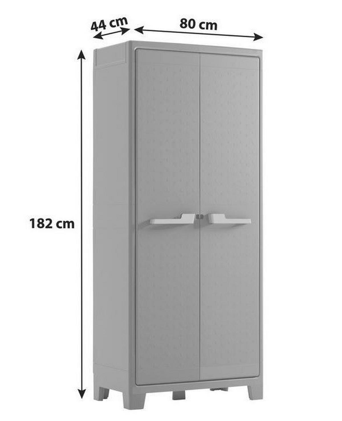 Keter Kunststoffschrank Moby grau Kunststoff B/H/T: ca. 80x182x44 cm Moby - anthrazit/grün (80,00/182,00/44,00cm) - Keter