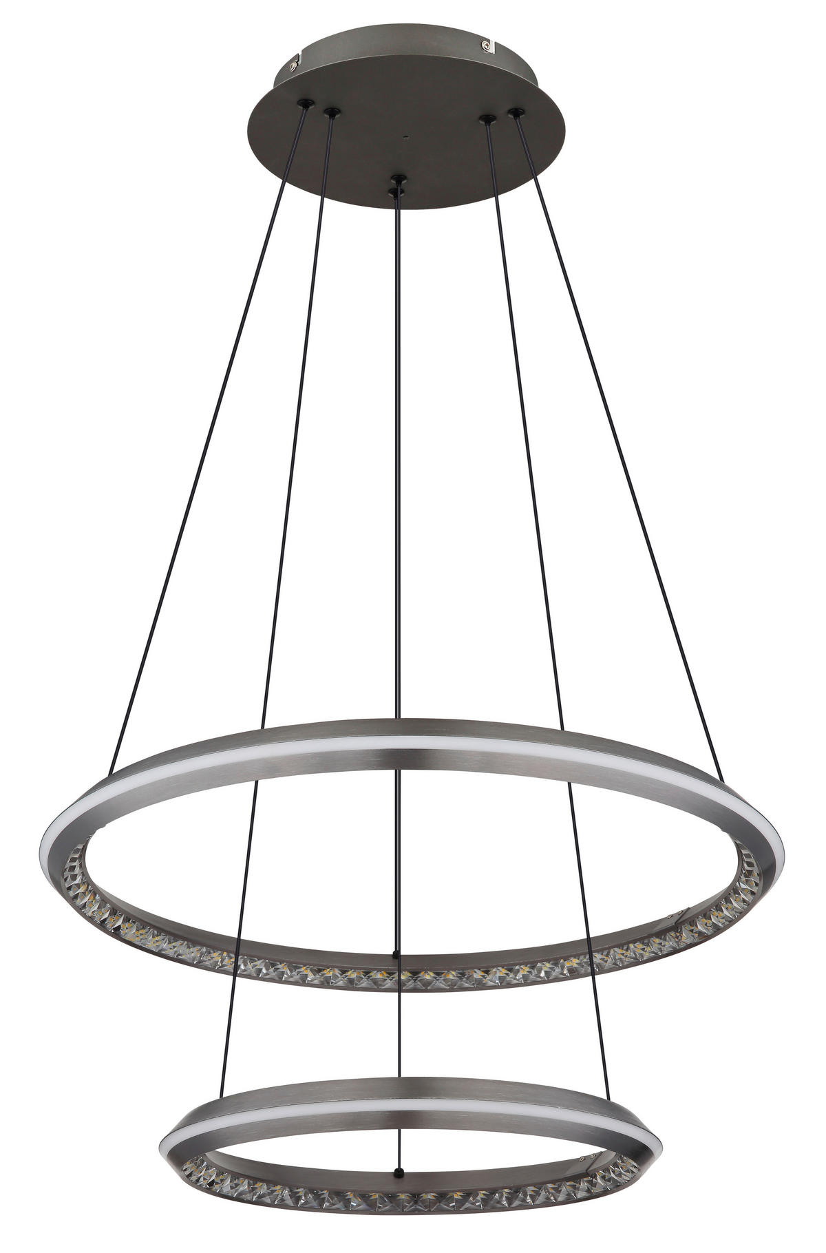 GLOBO LED-Pendelleuchte ALAINA 67329-50H klar grau Opal Metall Kunststoff H/D: ca. 150x60 cm 1.0 Brennstellen ALAINA - klar/Opal (60,00/150,00cm) - GLOBO