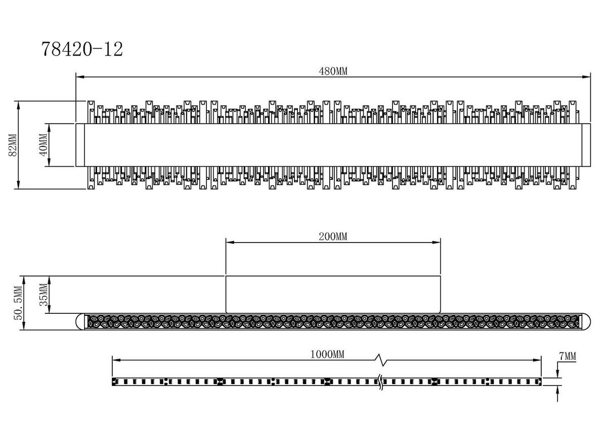GLOBO Wandleuchte schwarz grau Metall Aluminium B/H/L: ca. 6,5x53,5x14,5 cm Wandleuchte-Stalagmita - schwarz/grau (14,50/6,50/53,50cm) - GLOBO
