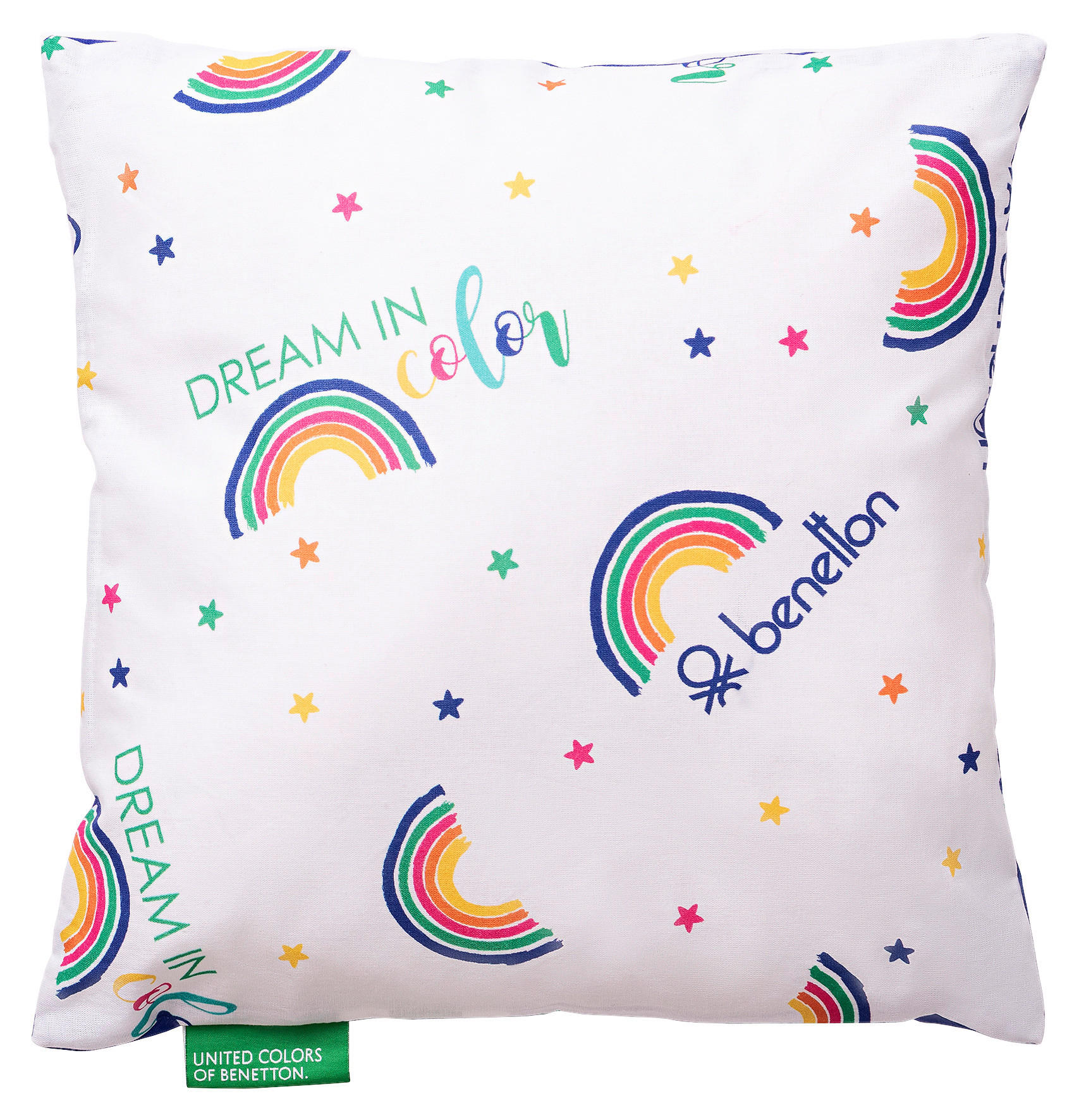 Dekokissen RAINBOW KIDS bunt Baumwolle B/L: ca. 30x30 cm RAINBOW KIDS - weiß/bunt (30,00/30,00cm) - BENETTON