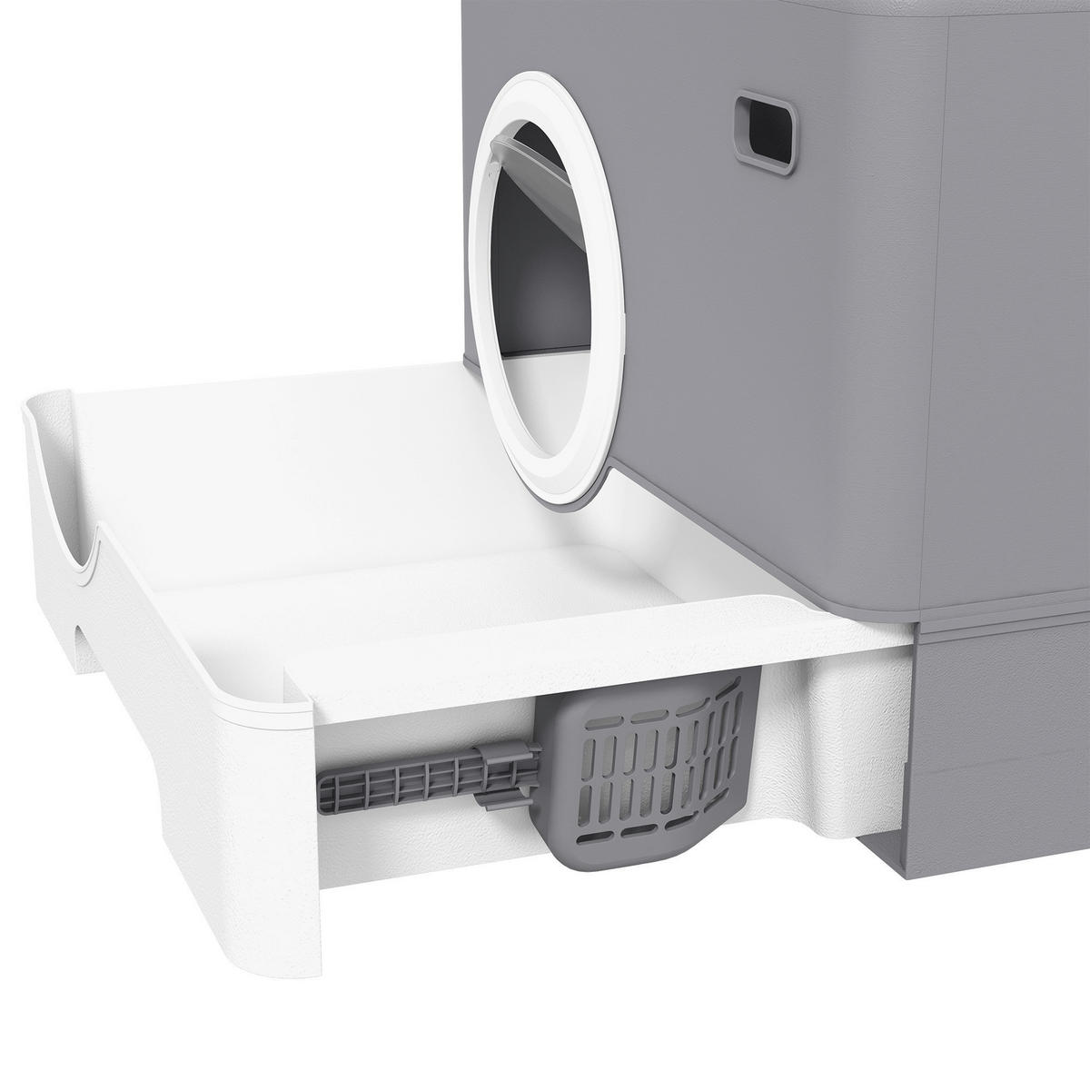 PawHut Katzentoilette grau Kunststoff B/H/L: ca. 41x38,5x52 cm Katzentoilette - grau (52,00/41,00/38,50cm) - PawHut