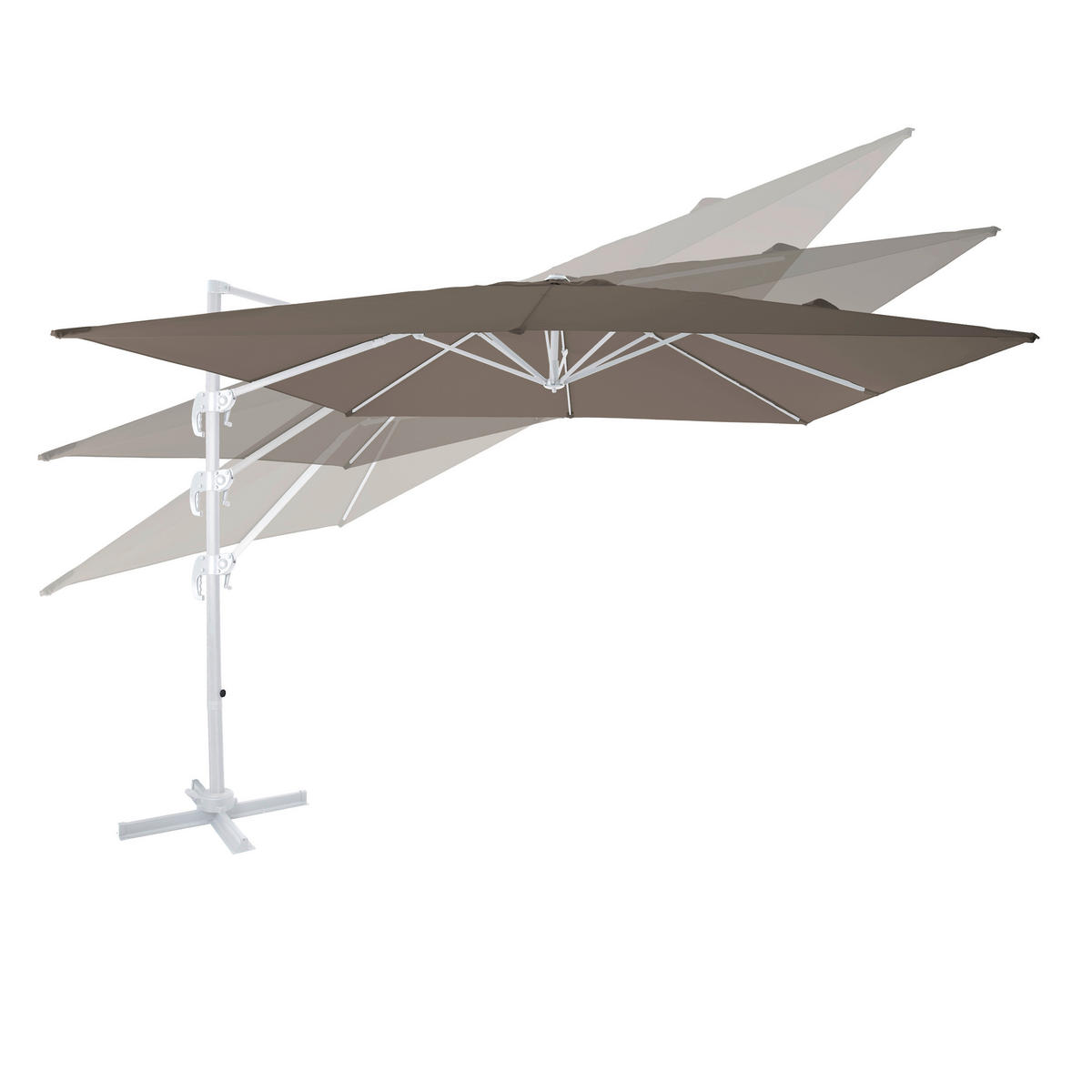 AXI Outdoor Living Ampelschirm Nima weiß Metall B/H/L: ca. 300x250x300 cm Nima - weiß/taupe (300,00/300,00/250,00cm) - AXI Outdoor Living