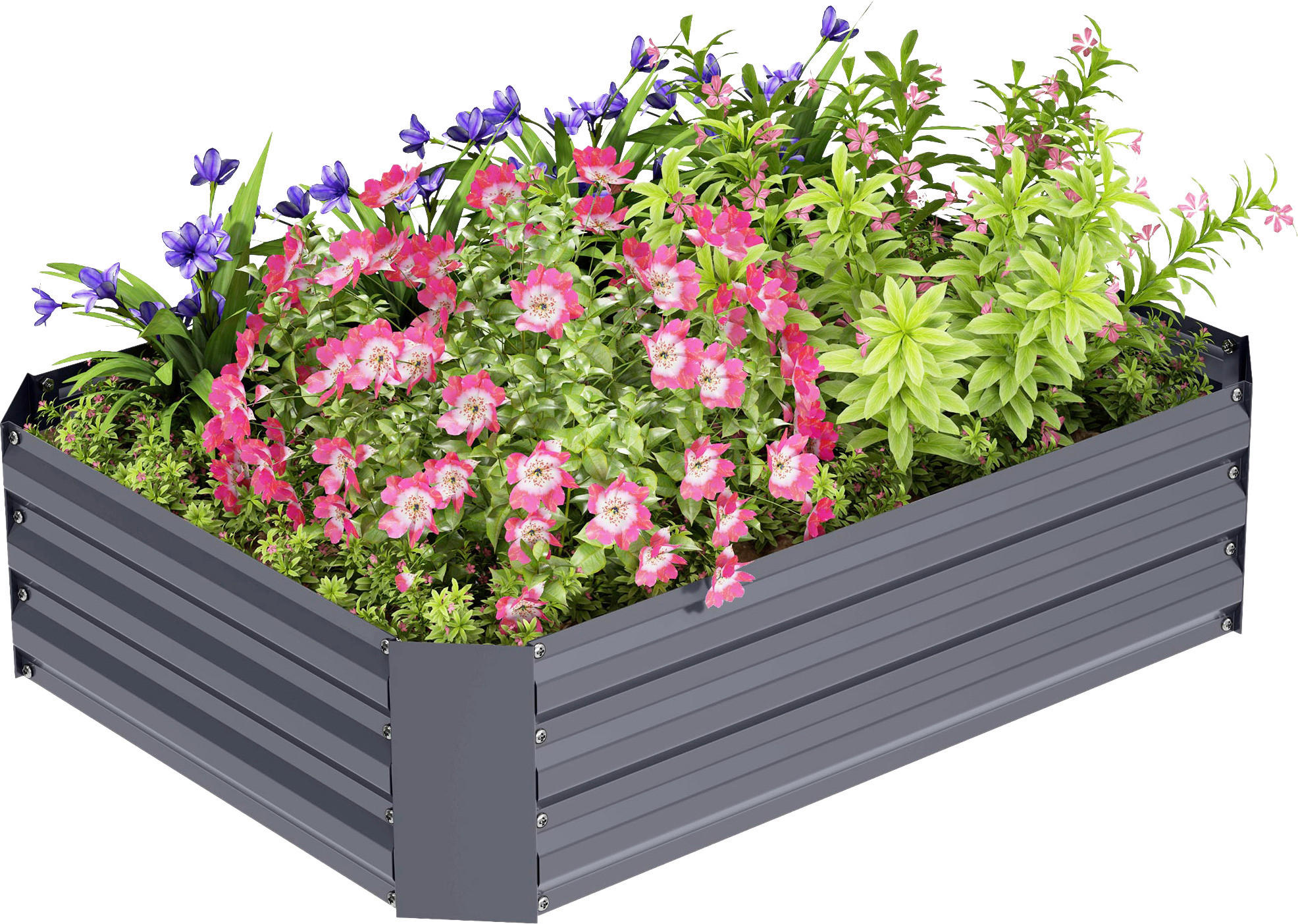 Outsunny Hochbeet dunkelgrau Stahl B/H/L: ca. 90x30x120 cm Hochbeet - dunkelgrau (120,00/90,00/30,00cm) - Outsunny