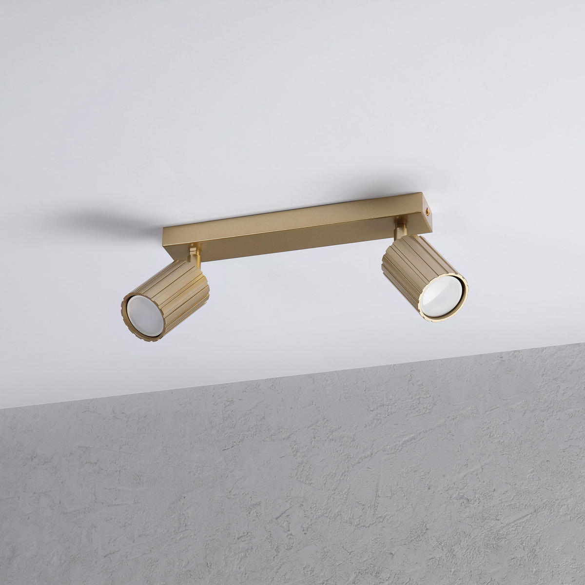 Lamkur Strahler gold Stahl B/H/L: ca. 6,5x16,5x30 cm 2 Brennstellen Prisma - gold (30,00/6,50/16,50cm) - Lamkur