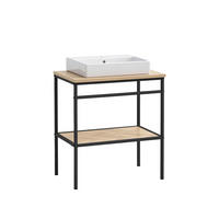 Waschbeckenunterschrank Lorna Eiche Nachbildung schwarz B/H/T: ca. 70x89,2x45 cm Lorna - Eiche/schwarz (70,00/89,20/45,00cm) - Schildmeyer