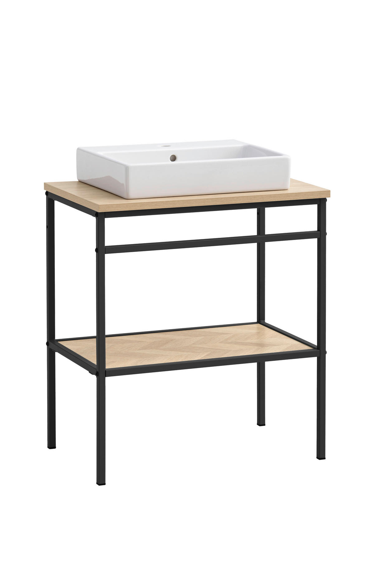 Waschbeckenunterschrank Lorna Eiche Nachbildung schwarz B/H/T: ca. 70x89,2x45 cm Lorna - Eiche/schwarz (70,00/89,20/45,00cm) - Schildmeyer