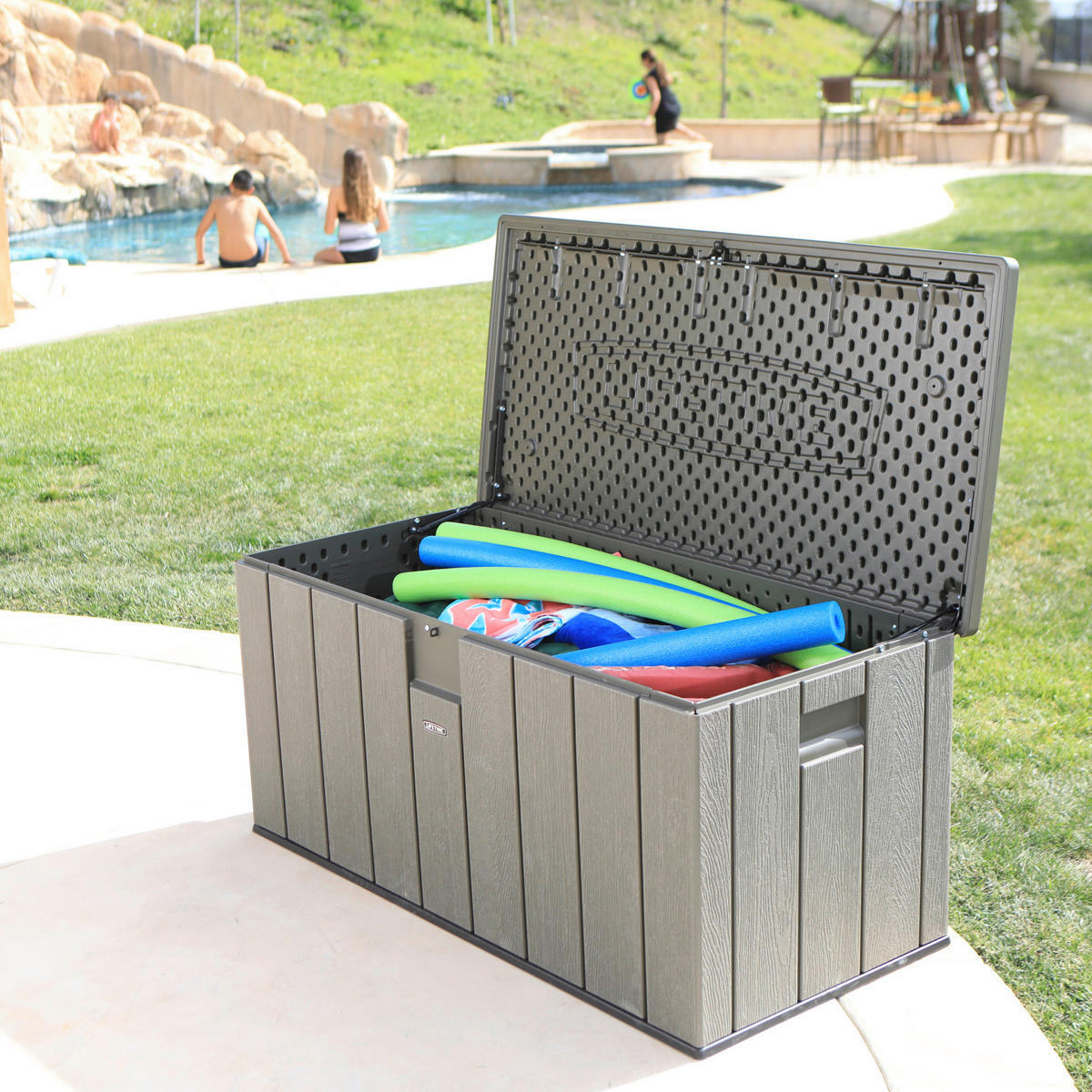 Lifetime Kissenbox 570l dunkelgrau Kunststoff B/H/L: ca. 151x69x72 cm 570l - dunkelgrau (72,00/151,00/69,00cm) - Lifetime