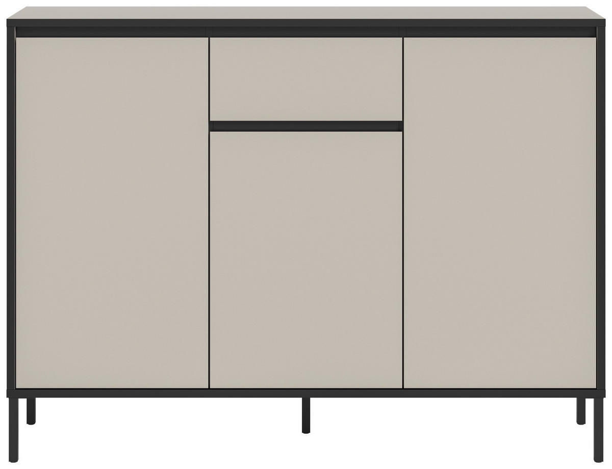 Kommode Tron Kaschmirgrau Nachbildung schwarz B/H/T: ca. 136x101x38 cm Tron - schwarz (136,00/101,00/38,00cm) - xonox.home