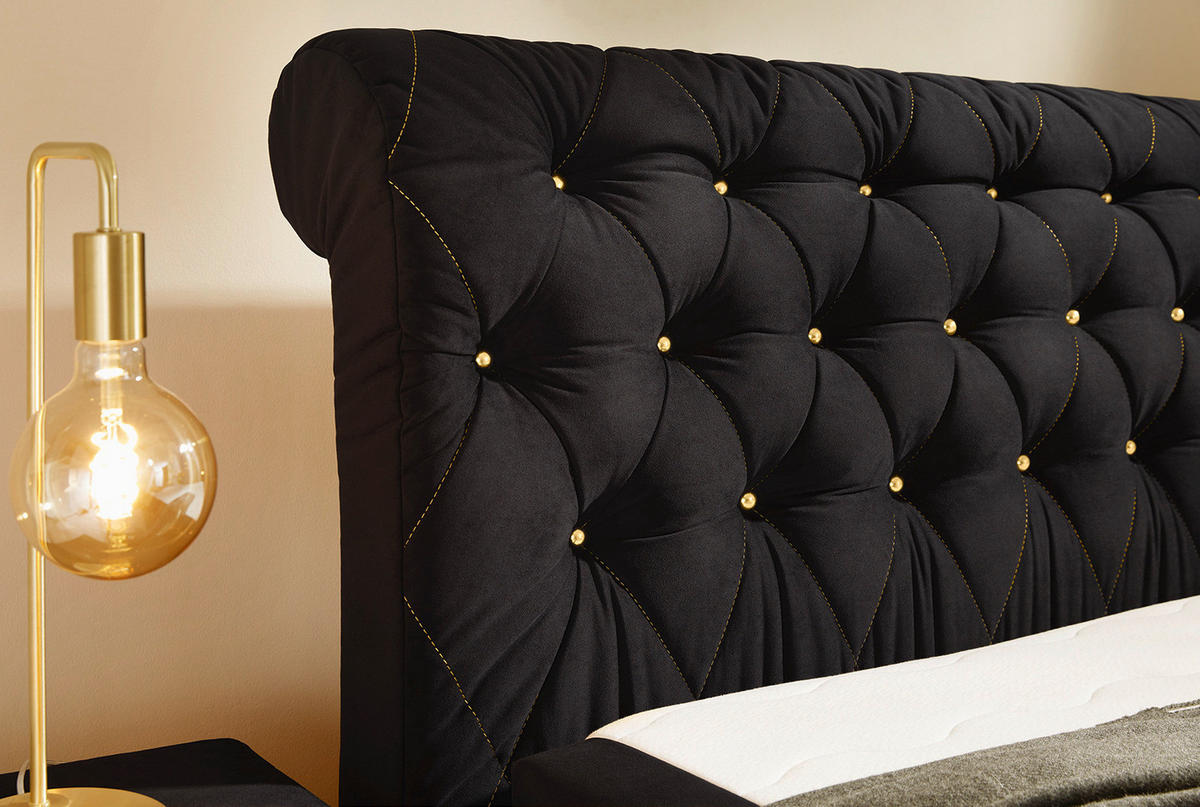 Boxspringbett  schwarz Liegefläche B/L: ca. 180x200 cm Sancara_Mix_Boxspringbett - schwarz (192,00/128,00/230,00cm)