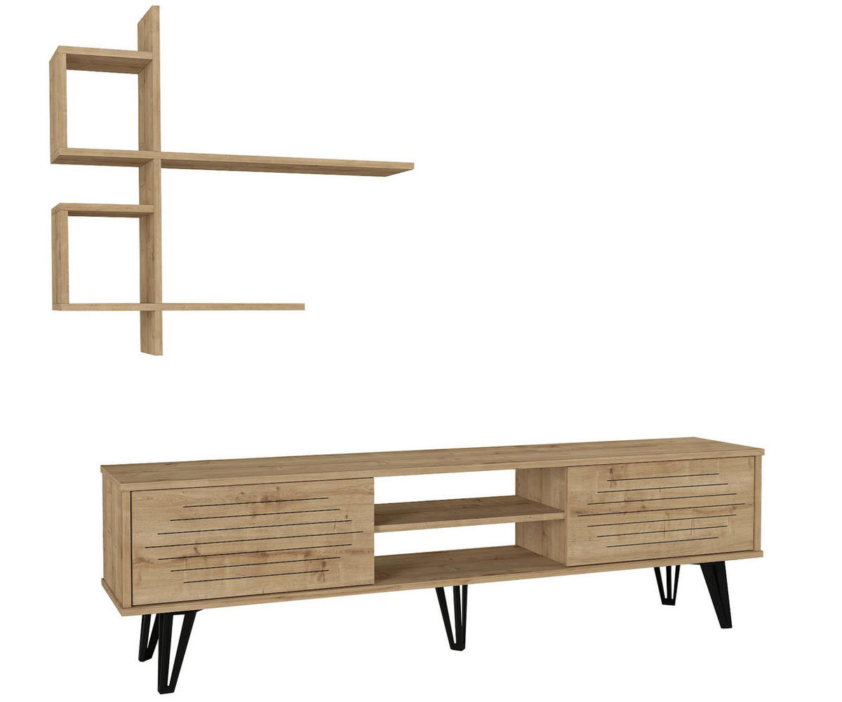 Wohnwand Fred beige B/H/T: ca. 180x51x35 cm Fred - beige (180,00/51,00/35,00cm) - moebel17