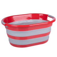 Dirt Devil Wäschekorb grau B/H/L: ca. 60x30x45 cm Faltbarer_Wäschekorb 27l - rot/grau (45,00/60,00/30,00cm) - Dirt Devil