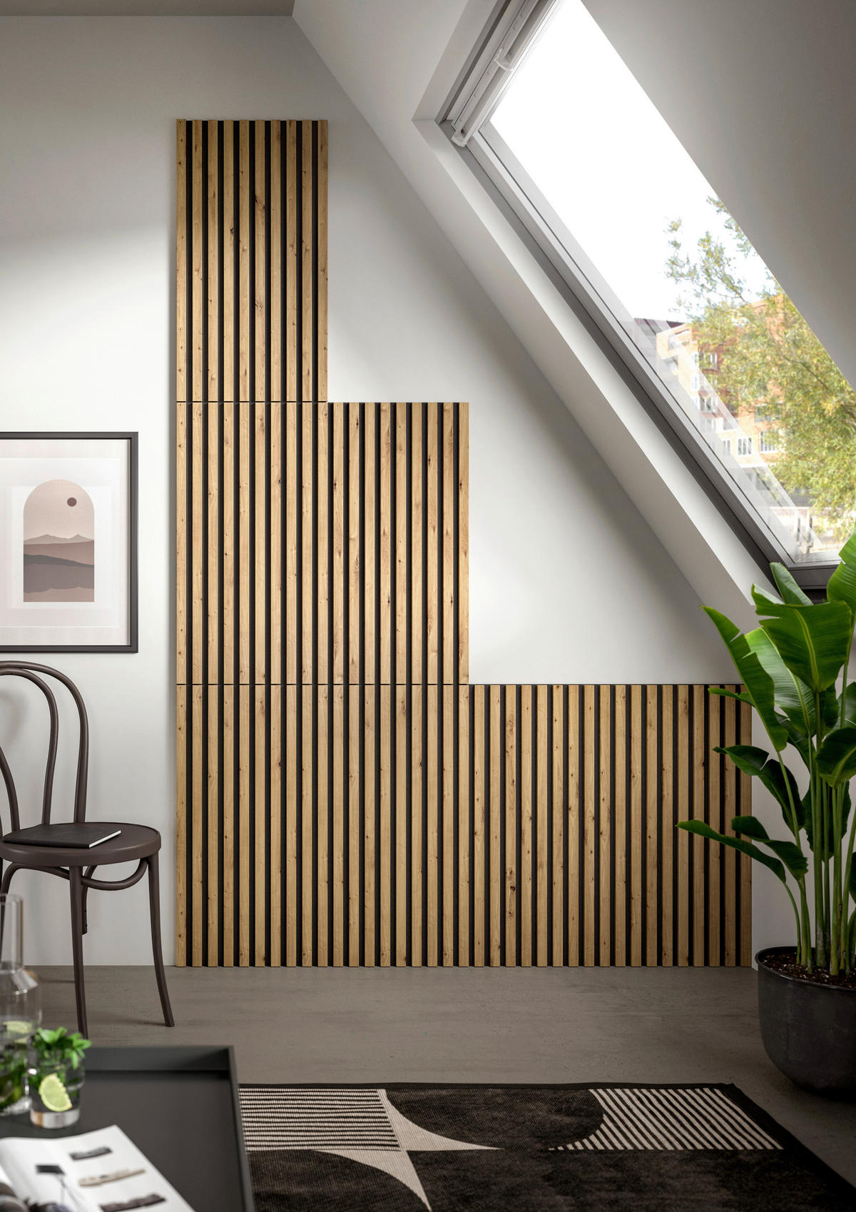 Paneel SILENCE 3er-Set Eiche Artisan Nachbildung anthrazit B/H/T: ca. 40x80x2 cm SILENCE 3er-Set - Eiche/anthrazit (40,00/80,00/2,00cm) - xonox.home