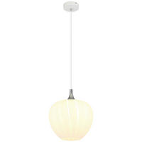 GLOBO Pendelleuchte Opal Chrom weiß Metall Glas H/D: ca. 120x29 cm E27 1 Brennstellen MAXY - weiß/Opal (29,00/120,00cm) - GLOBO