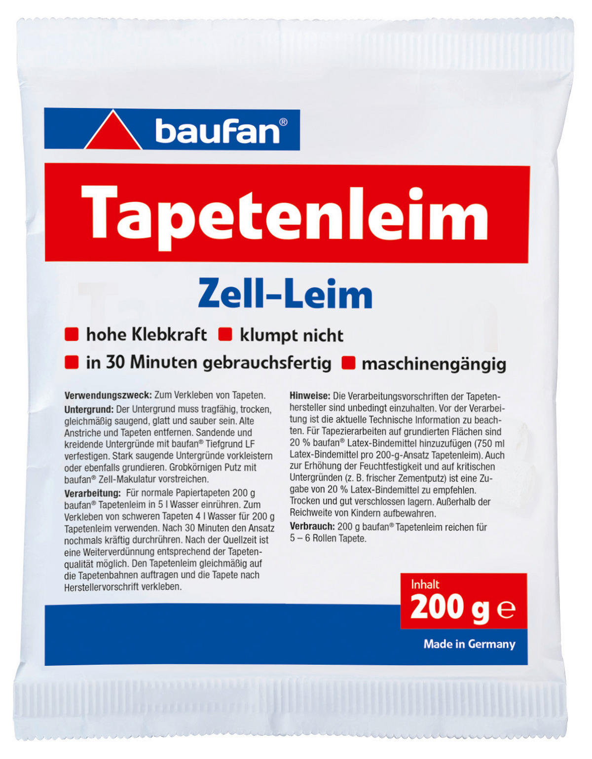 Baufan Tapetenleim ca. 0,2 kg Tapetenleim 200g - Baufan