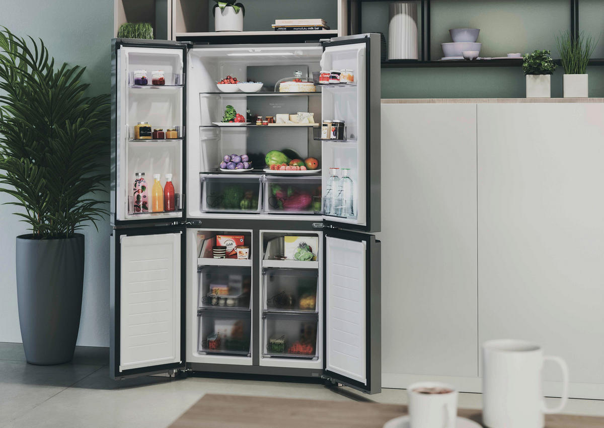 Hoover Multi-Door Kühl-/Gefrierkombination HHCR3818ENPL Edelstahloptik B/H/T: ca. 83,3x181,5x65 cm Multi-Door HHCR3818ENPL - Edelstahloptik (83,30/181,50/65,00cm) - Hoover
