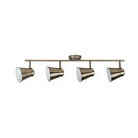 SPOT Light Spotbalken 2765411 altmessing weiß Metall B/H/T: ca. 87x20x12 cm E27 4 Brennstellen Amanda - weiß/altmessing (87,00/20,00/12,00cm) - SPOT Light