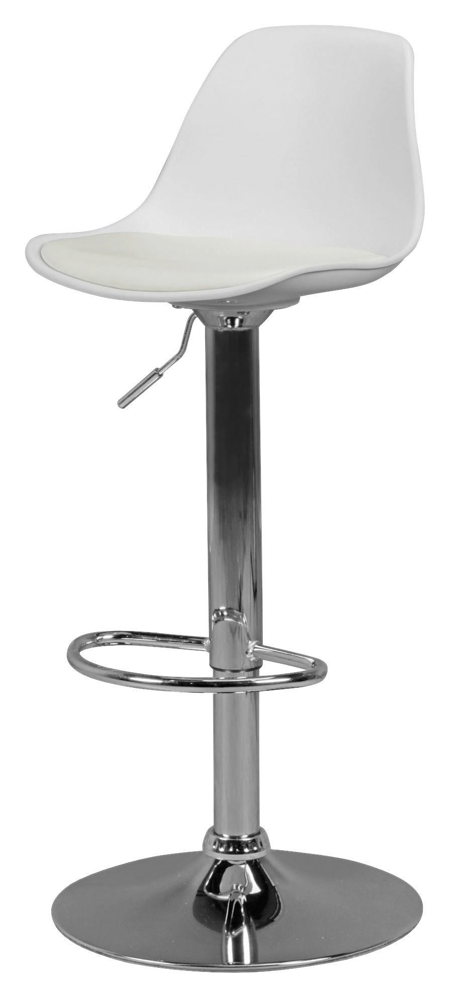 Barhocker weiß Chrom Kunstleder Metall B/H/T: ca. 40x104x40 cm Barhocker - weiß/Chrom (40,00/104,00/40,00cm) - Amstyle