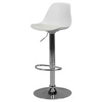Barhocker weiß Chrom Kunstleder Metall B/H/T: ca. 40x104x40 cm Barhocker - weiß/Chrom (40,00/104,00/40,00cm) - Amstyle