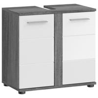 Waschbeckenunterschrank BLAKE Rauchsilber Nachbildung weiß Hochglanz B/H/T: ca. 60x57x34 cm BLAKE - weiß (60,00/57,00/34,00cm) - xonox.home
