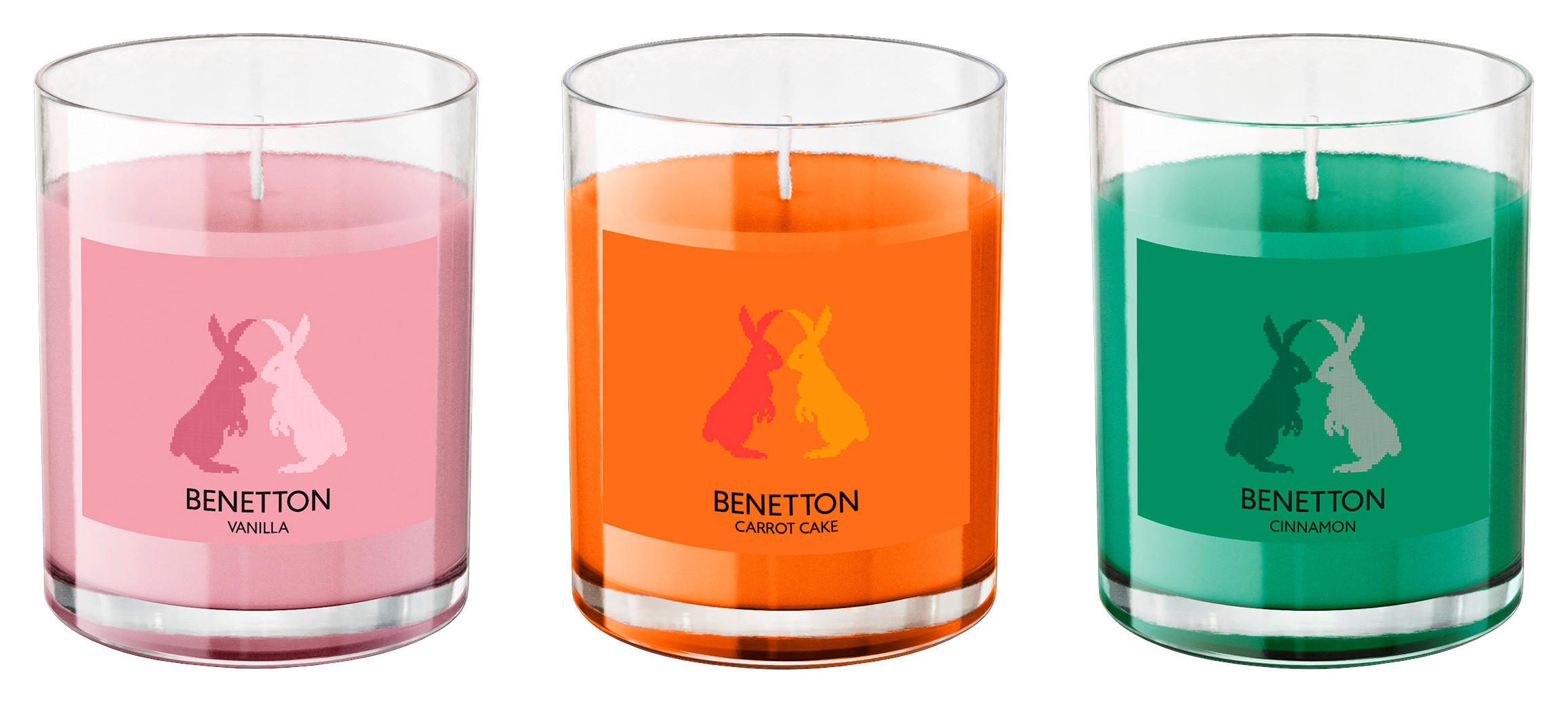 BENETTON Duftkerze Duftkerzenset_3tlg. - orange/pink - BENETTON