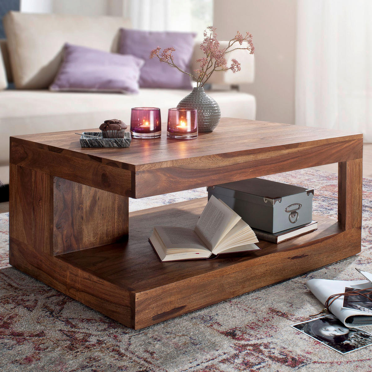 Couchtisch natur B/H/T: ca. 90x40x60 cm Couchtisch - natur (90,00/40,00/60,00cm) - Wohnling